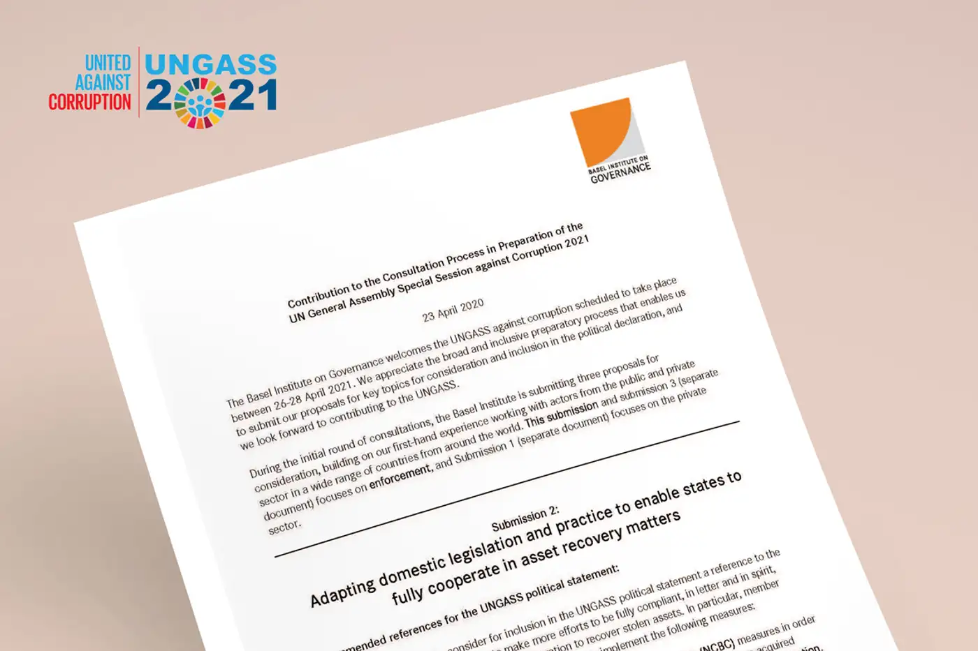 Recommendations to the UNGASS on enabling full cooperation in asset recovery matters