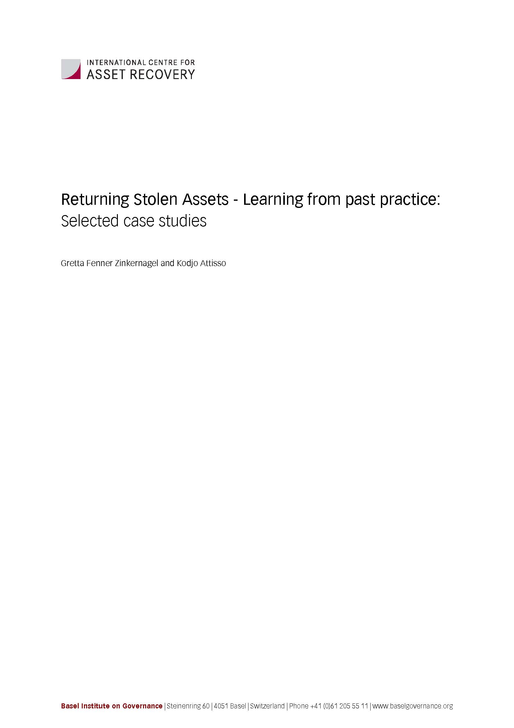 Returning Stolen Assets - Learning from past practice