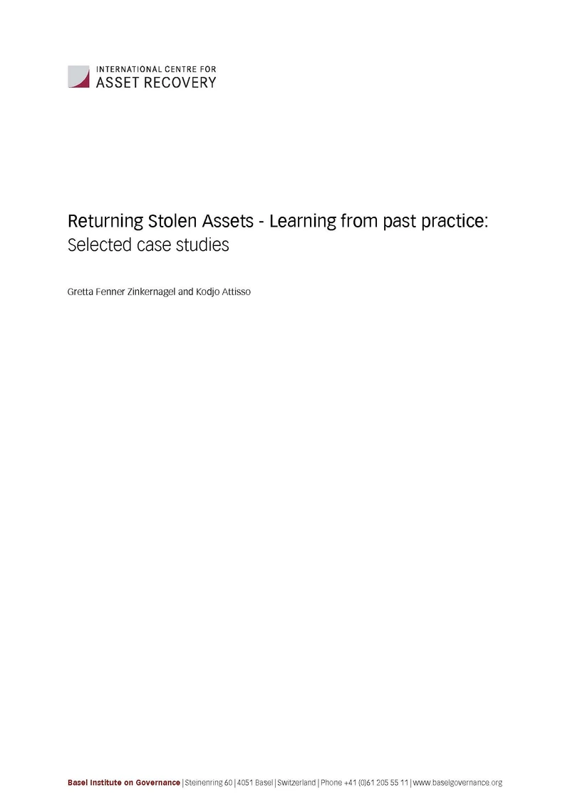 Returning Stolen Assets - Learning from past practice cover