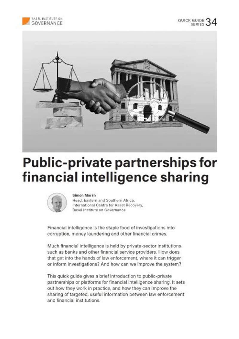 Quick Guide 34: Public-private partnerships for financial intelligence sharing cover