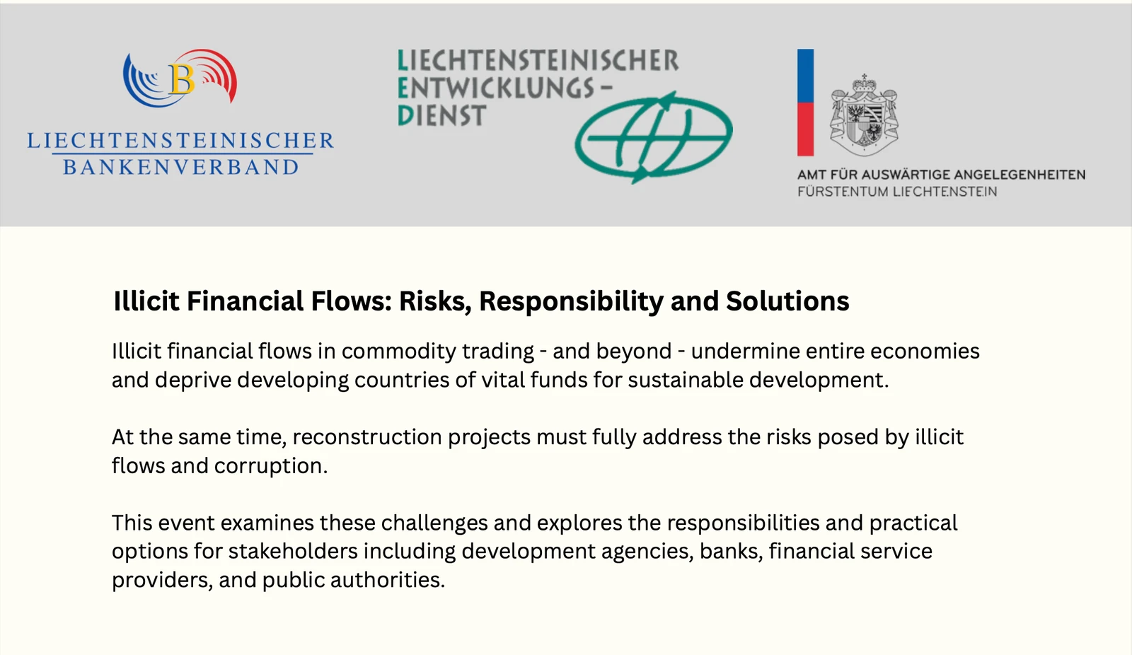 Illicit Financial Flows: Risks, Responsibility and Solutions