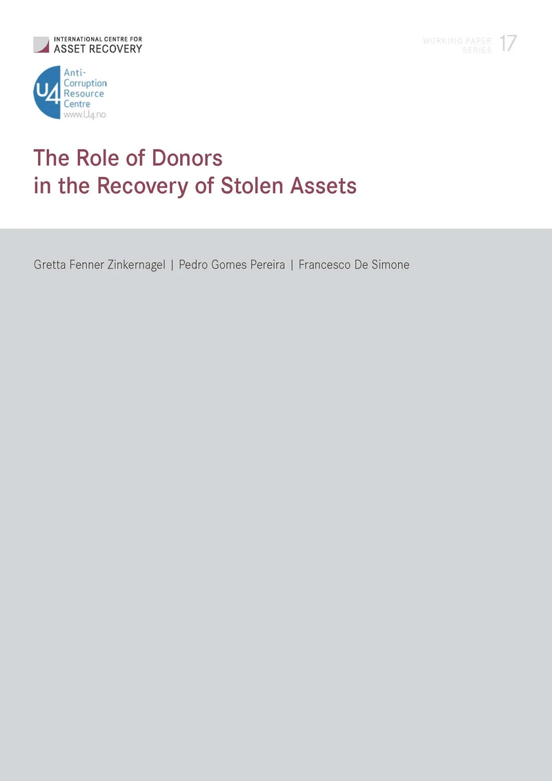 Working Paper 17: The role of donors in the recovery of stolen assets cover