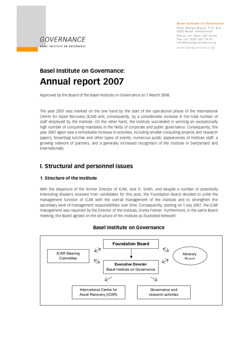 Annual Report 2007 cover