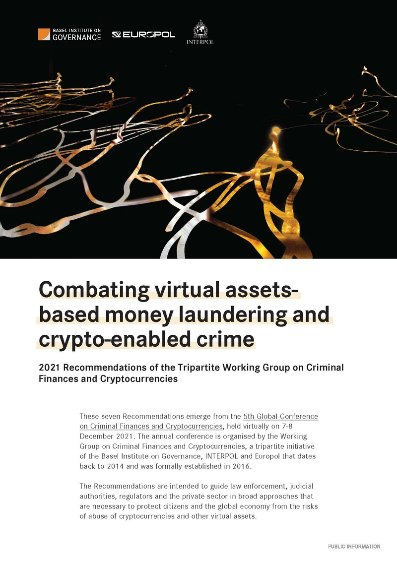 Combating virtual assets-based money laundering and crypto-enabled crime: Recommendations of the Tripartite Working Group on Criminal Finances and Cryptocurrencies cover