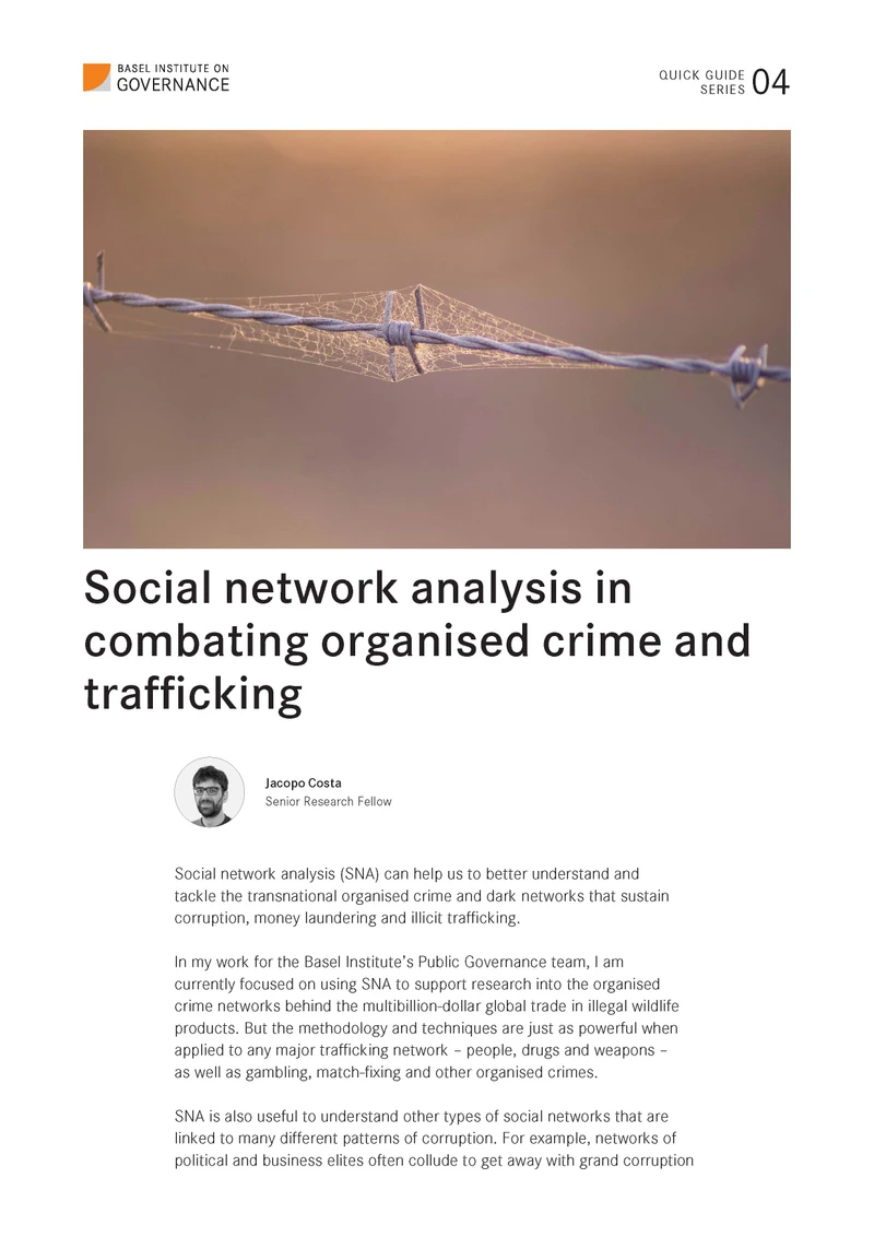 Quick Guide 4: Social network analysis in combating organised crime and trafficking cover