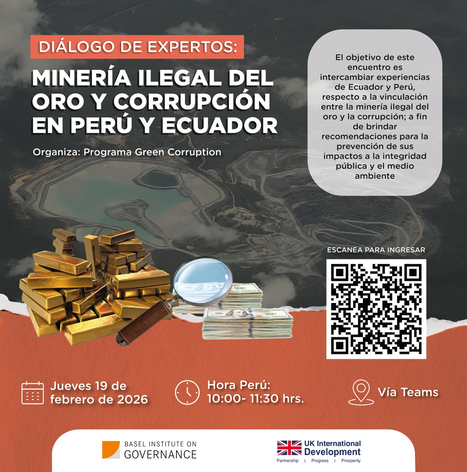 Diálogo de expertos: Minería ilegal del oro y corrupción en Perú y Ecuador