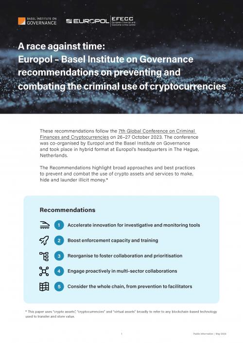 A race against time: Europol – Basel Institute on Governance recommendations on preventing and combating the criminal use of cryptocurrencies