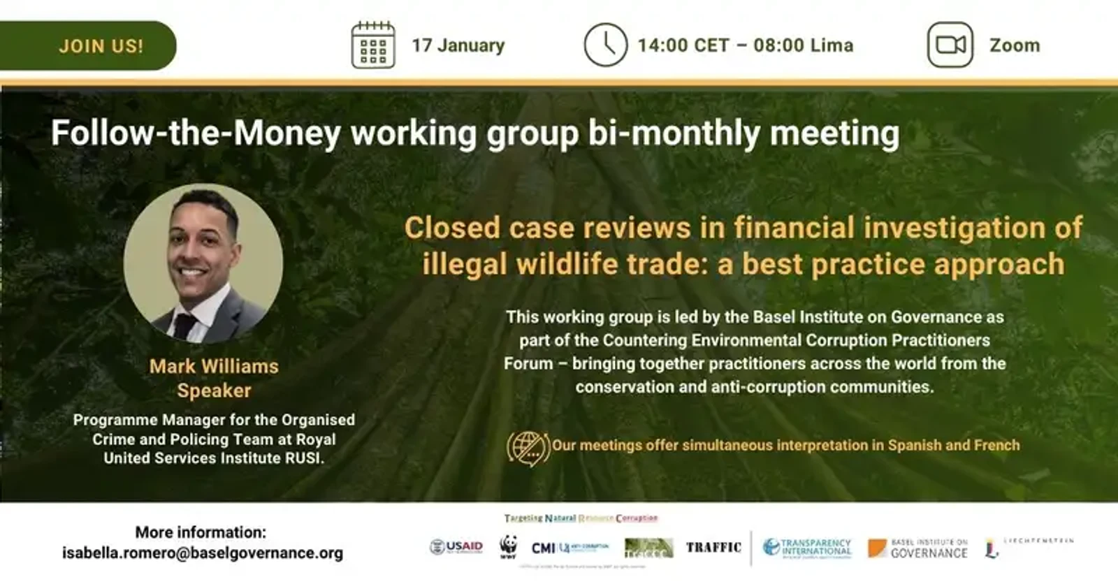Closed case reviews in financial investigations of illegal wildlife trade: a best practice approach – Follow-the-Money Working Group meeting