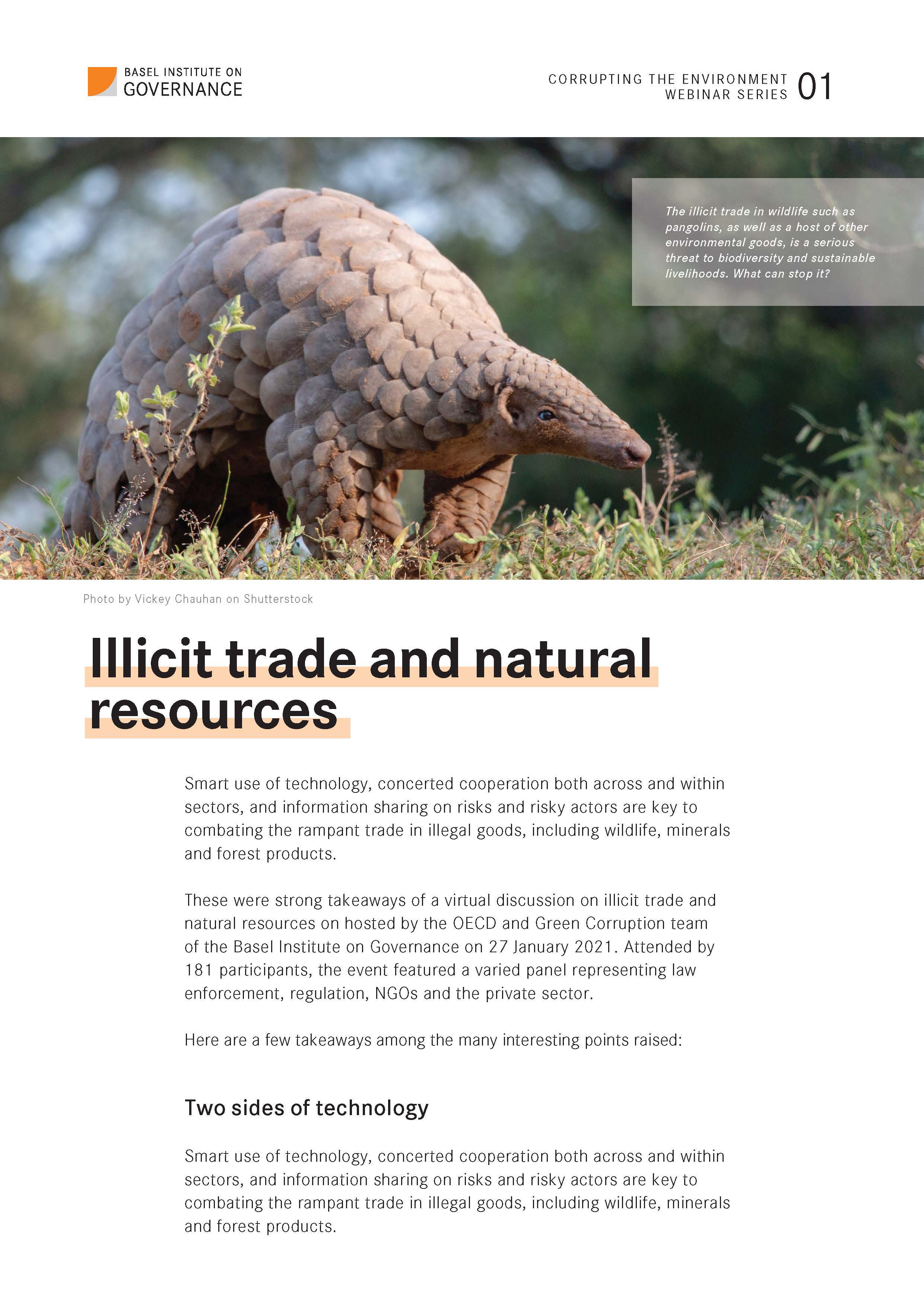 Corrupting the Environment: insights on corruption, the environment and illicit trade cover