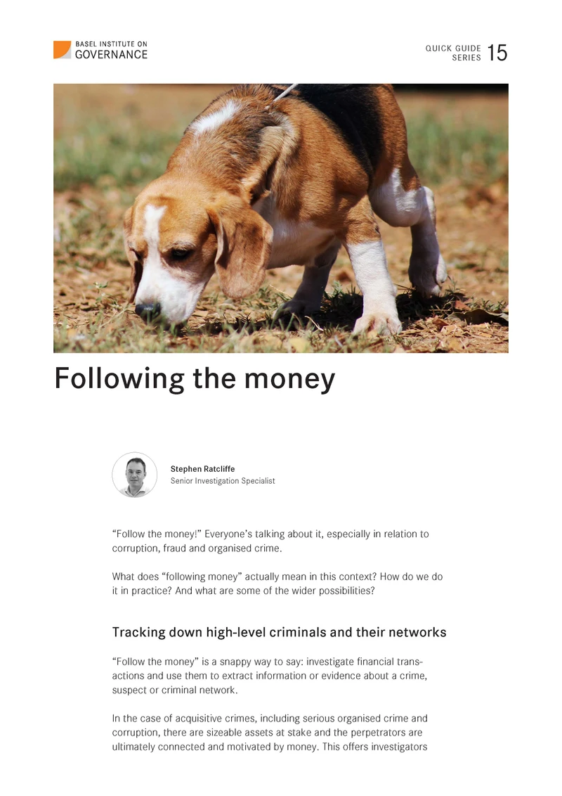 Quick Guide 15: Following the money cover