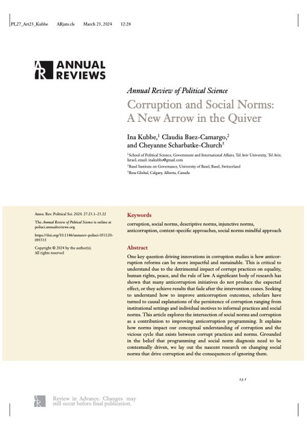 Corruption and Social Norms: A New Arrow in the Quiver