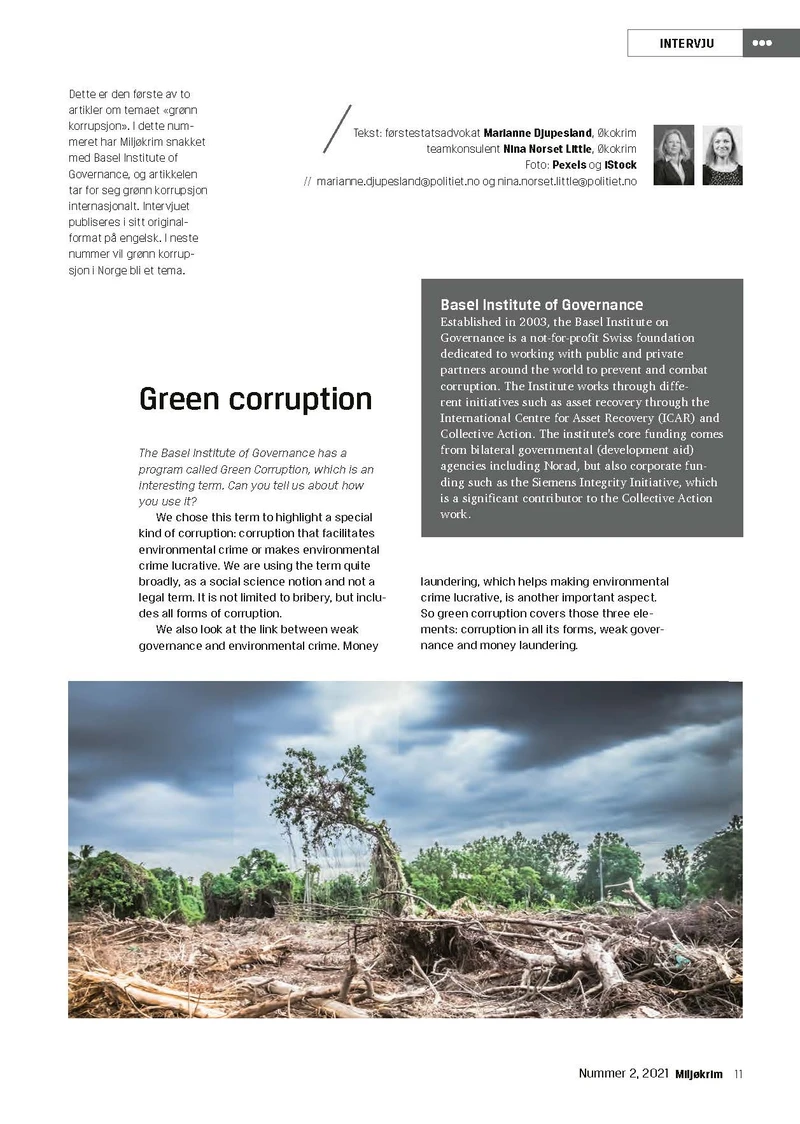 Green Corruption - interview with Miljøkrim cover