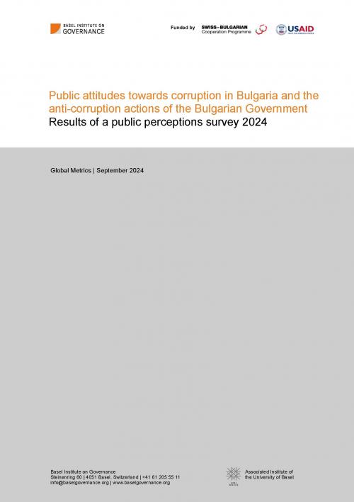 Public attitudes towards corruption in Bulgaria and the anti-corruption actions of the Bulgarian Government