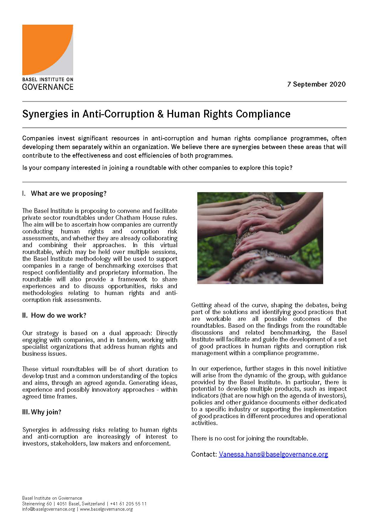 Flyer: Synergies in Anti-Corruption & Human Rights Compliance