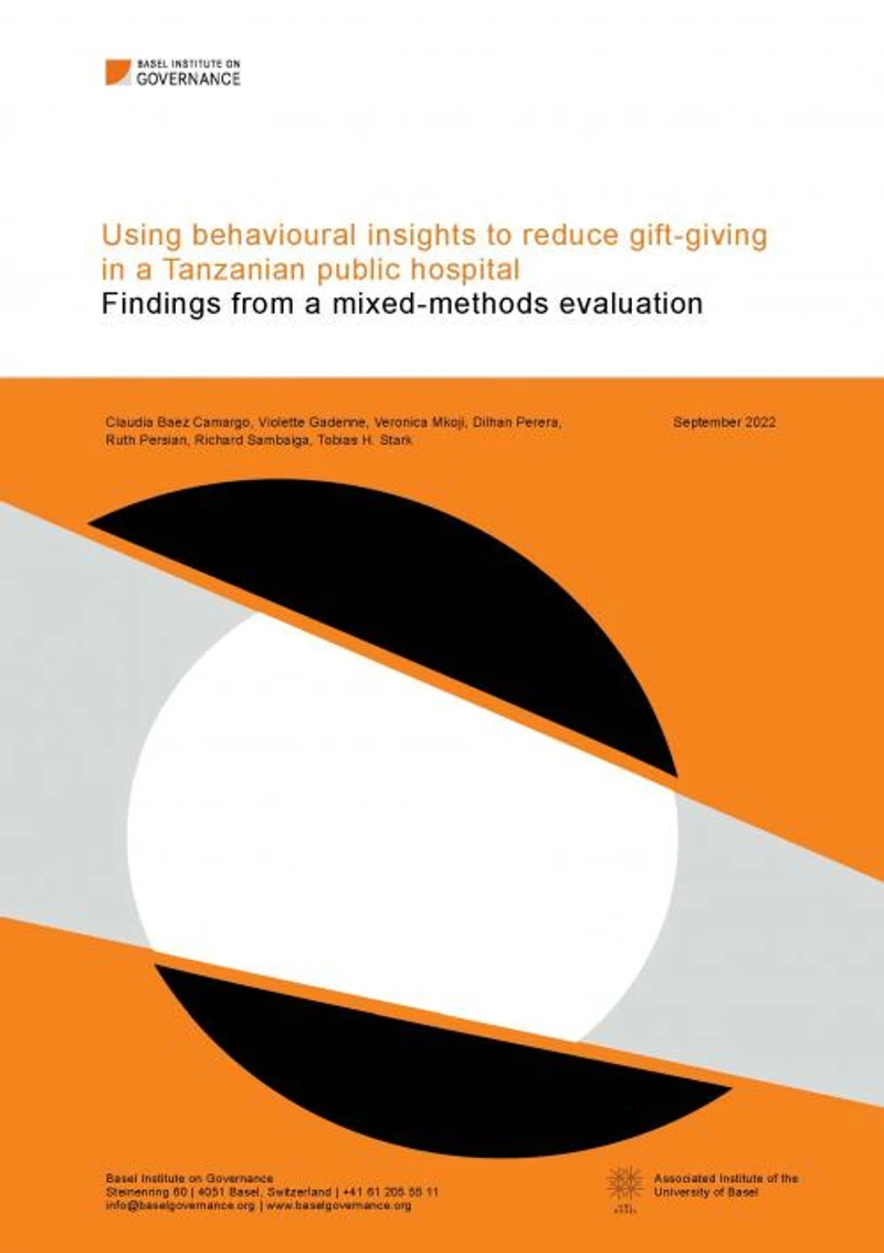Using behavioural insights to reduce gift-giving in a Tanzanian public hospital Findings from a mixed-methods evaluation cover