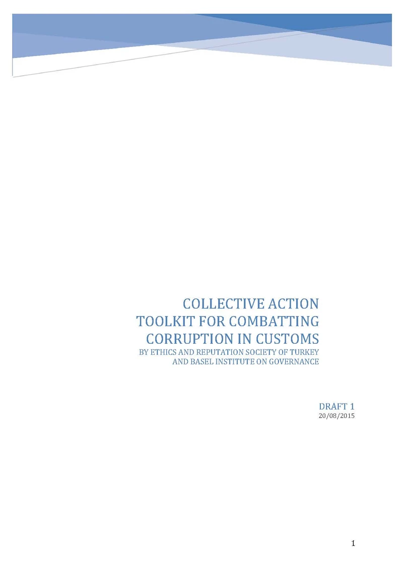 Collective Action Toolkit for Combatting Corruption in Customs cover