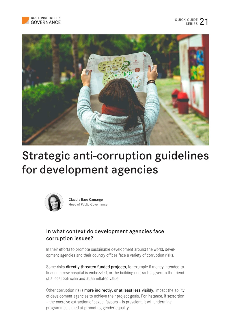 Quick Guide 21: Strategic anti-corruption guidelines for development agencies cover