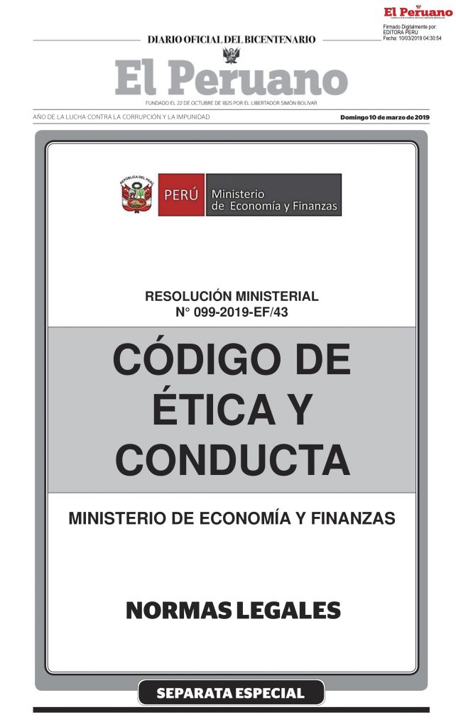 Código de Ética y Conducta - Ministerio de Economía y Finanzas en Perú