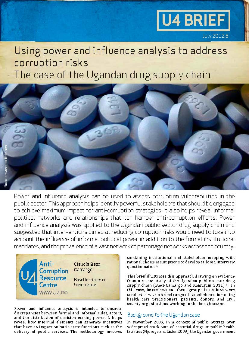 Using power and influence analysis to address corruption risks: the case of the Ugandan drug supply chain