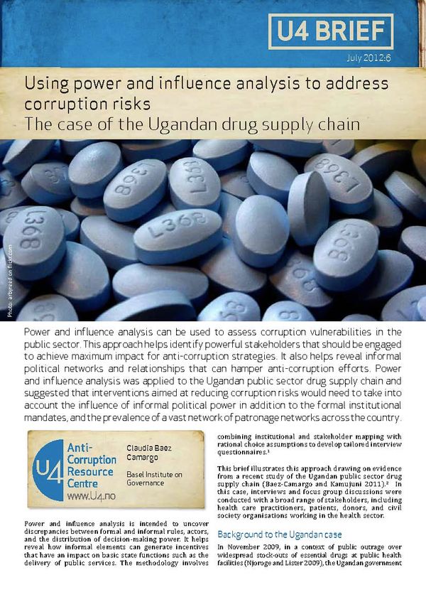 Using power and influence analysis to address corruption risks: the case of the Ugandan drug supply chain