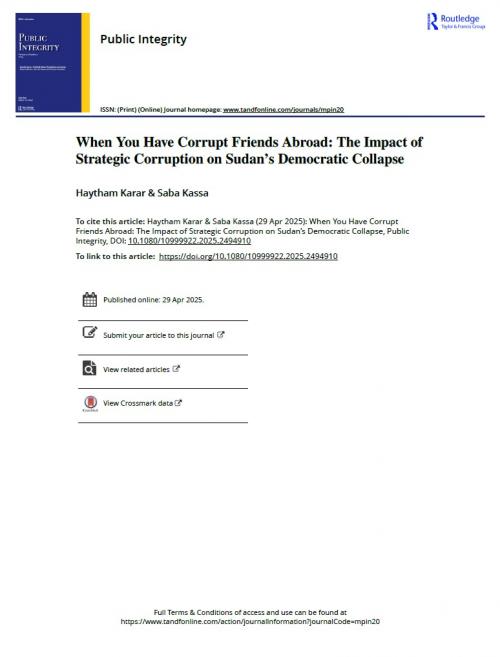 When You Have Corrupt Friends Abroad: The Impact of Strategic Corruption on Sudan’s Democratic Collapse