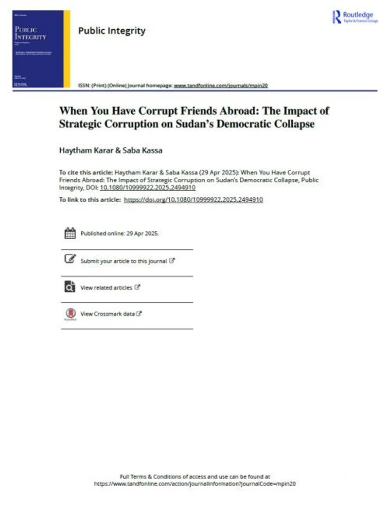 When You Have Corrupt Friends Abroad: The Impact of Strategic Corruption on Sudan’s Democratic Collapse cover