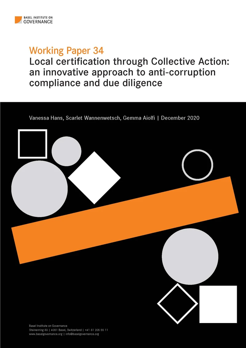 Working Paper 34: Local certification through Collective Action: an innovative approach to anti-corruption compliance and due diligence cover
