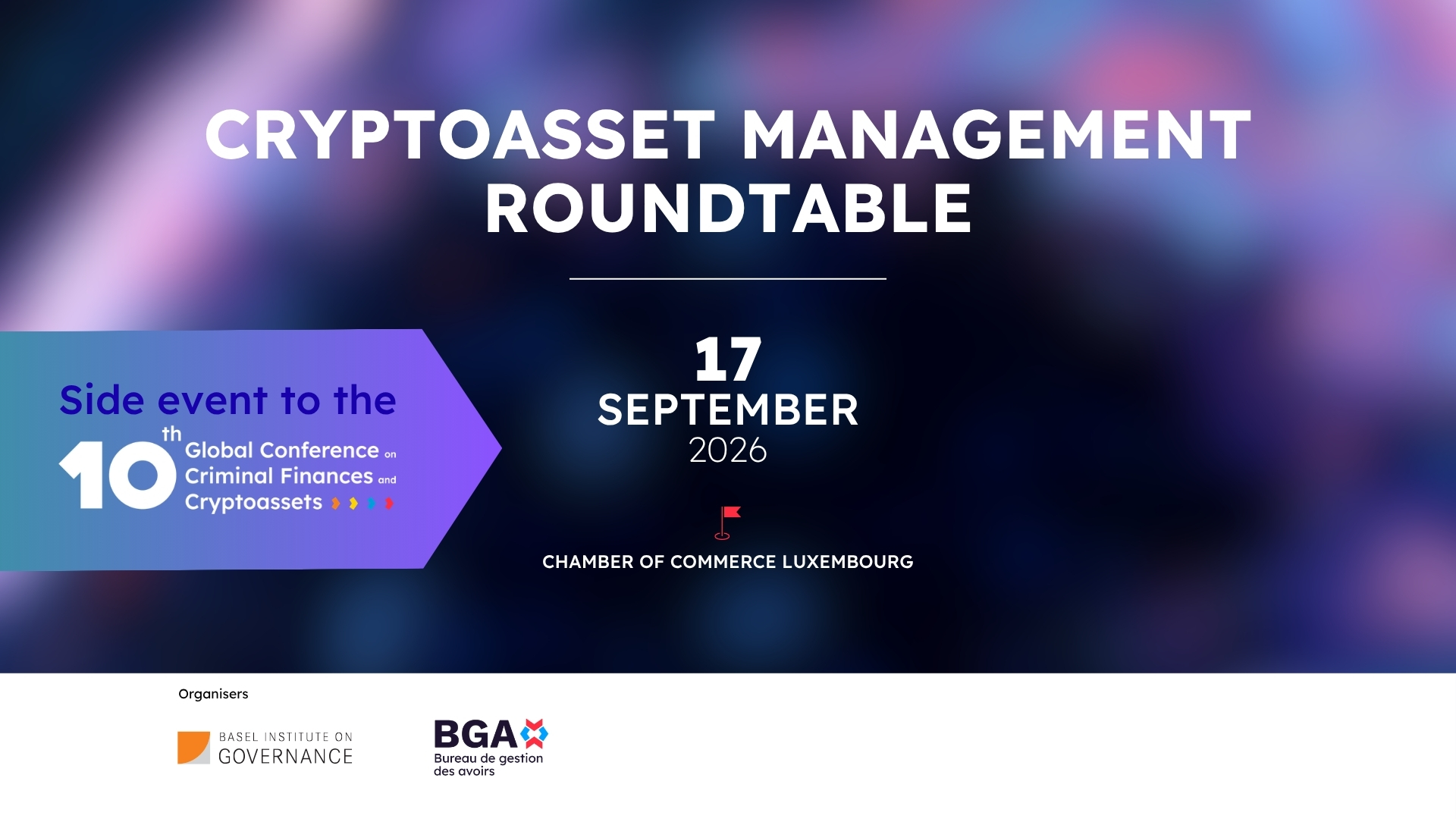 Cryptoasset management roundtable – side event to the 10th Global Conference