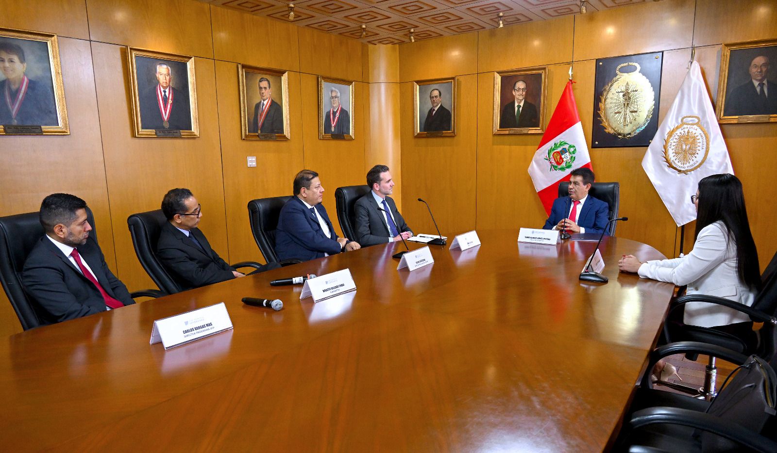The Basel Institute's team meeting with Peru's Attorney General Tomás Aladino Gálvez Villegas