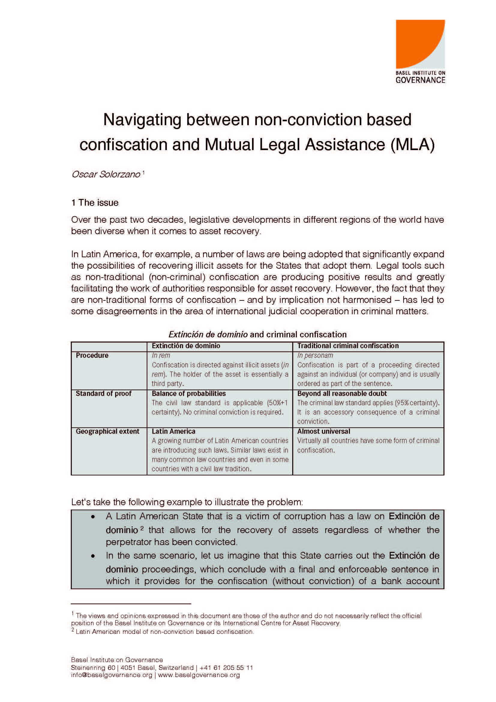 Navigating between non-conviction based confiscation and Mutual Legal Assistance (MLA)
