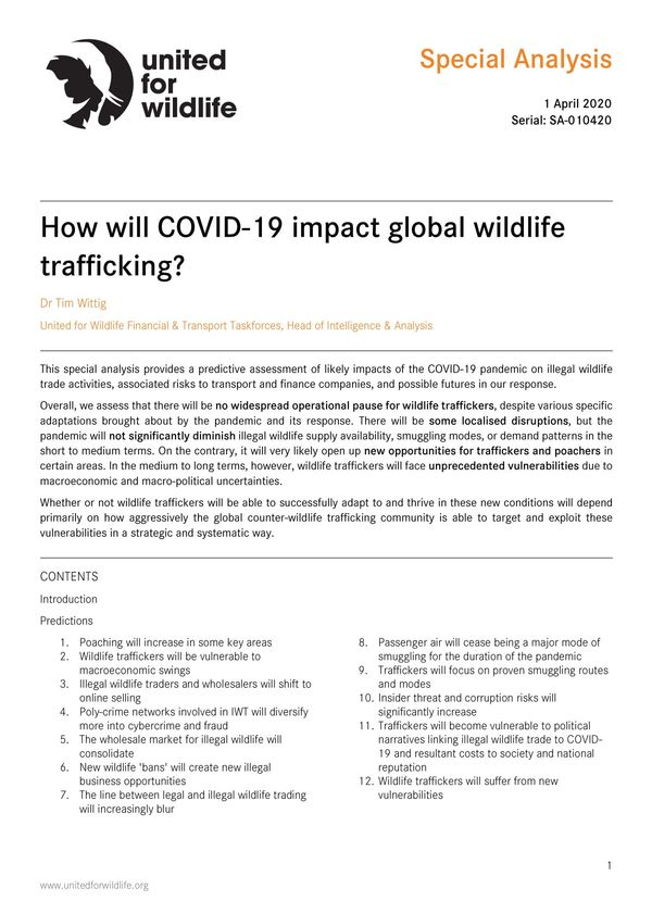 Special analysis: How will COVID-19 impact global wildlife trafficking?