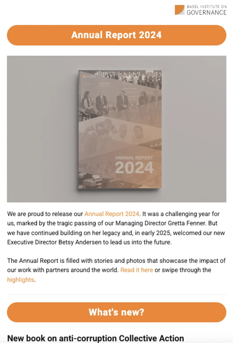 Basel Institute newsletter - July 2025 cover