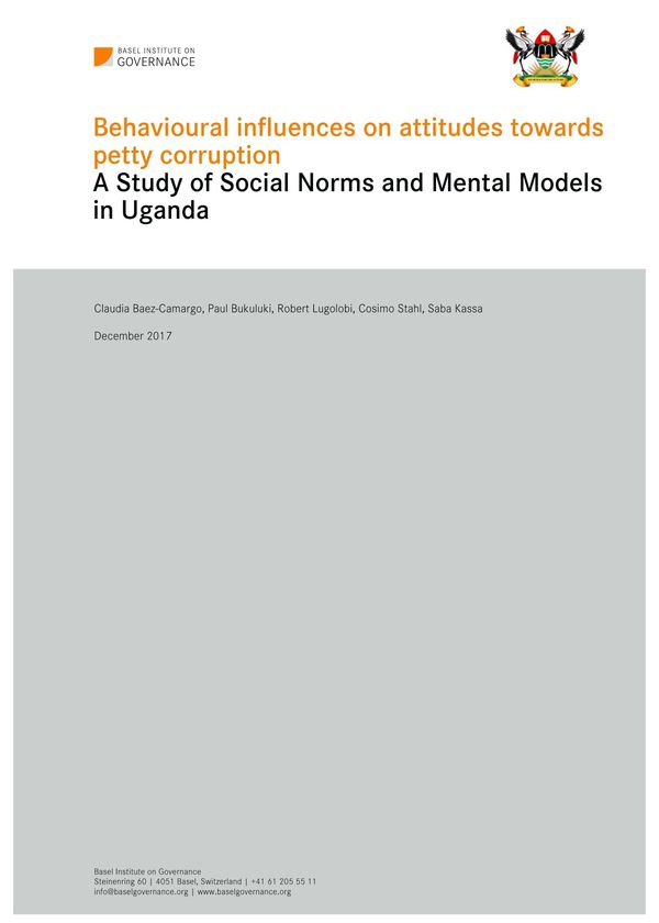 Behavioural influences on attitudes towards petty corruption: a study of social norms, automatic thinking and mental models in Uganda