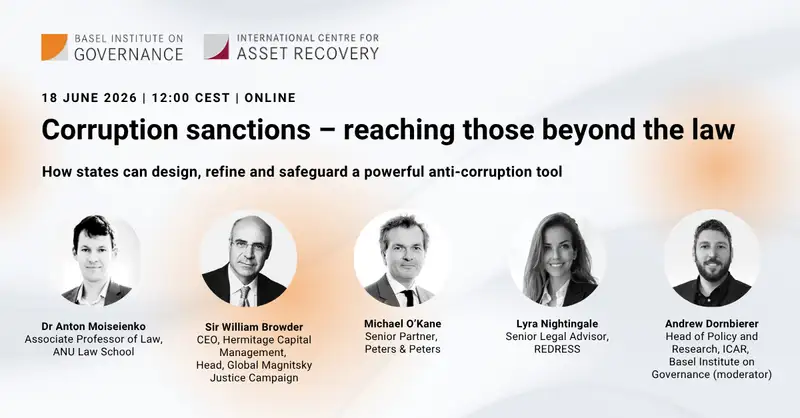 Webinar: Corruption sanctions – reaching those beyond the law