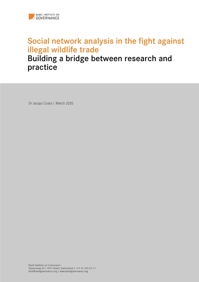 Social network analysis in the fight against illegal wildlife trade cover