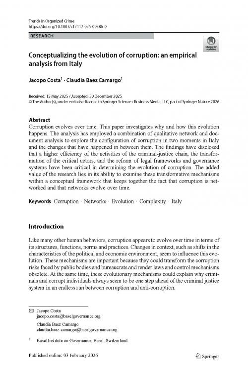 Conceptualizing the evolution of corruption: an empirical analysis from Italy