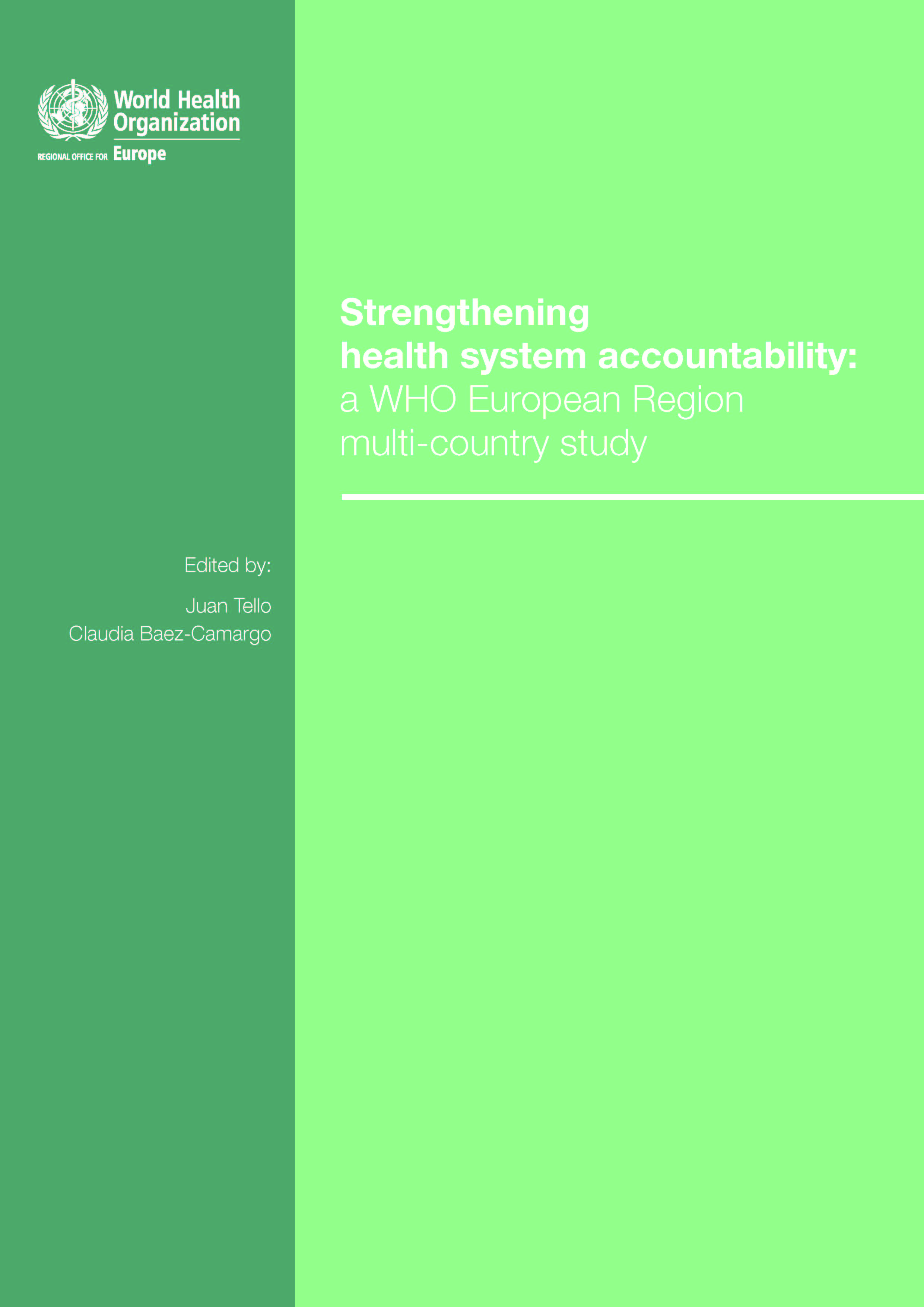 Strengthening Health System Accountability: a WHO European Region Multi-Country Study
