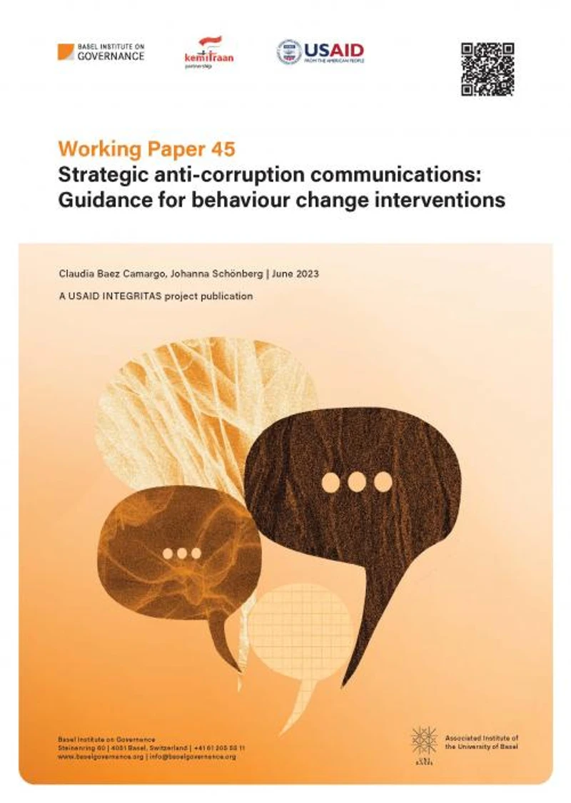 Working Paper 45: Strategic anti-corruption communications – Guidance for behaviour change interventions cover