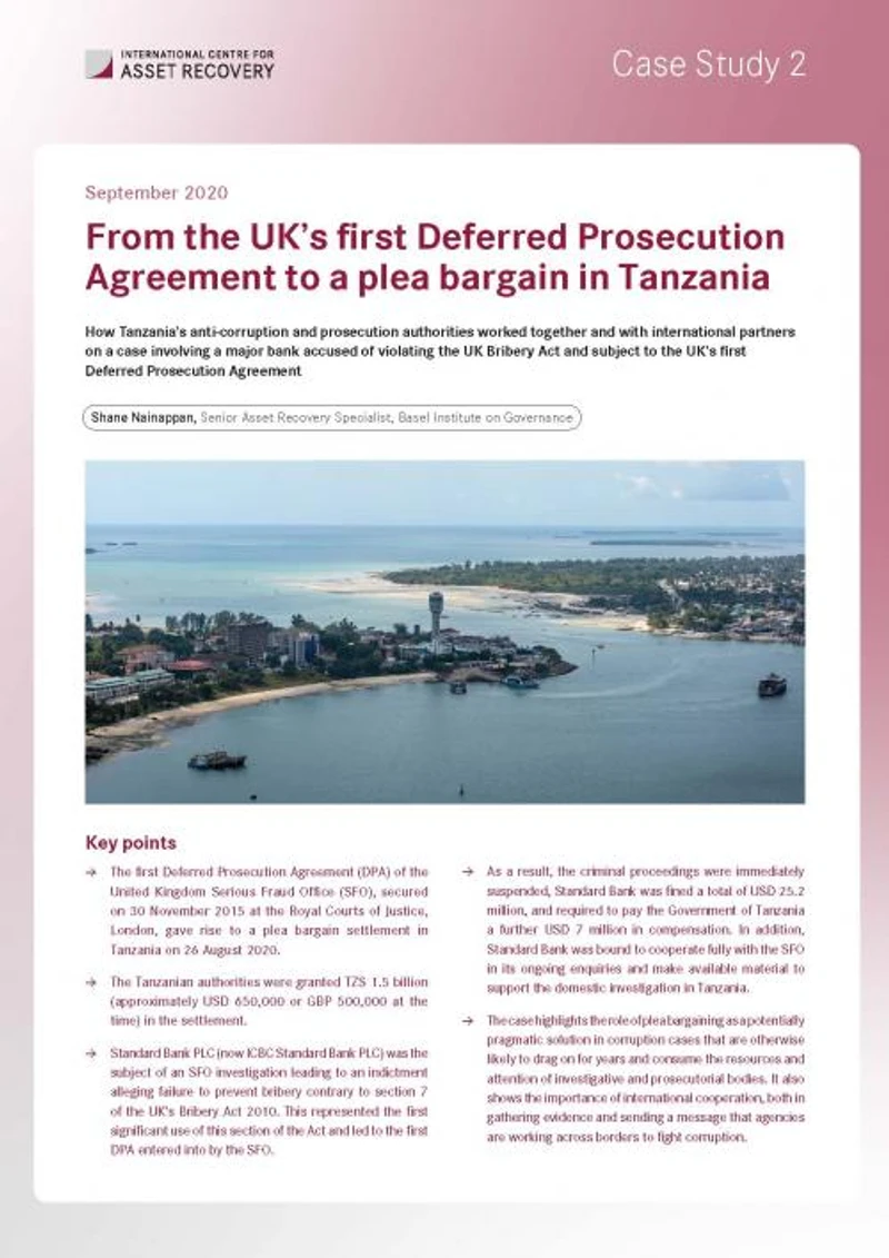 Case Study 2: From the UK’s first Deferred Prosecution Agreement to a plea bargain in Tanzania cover