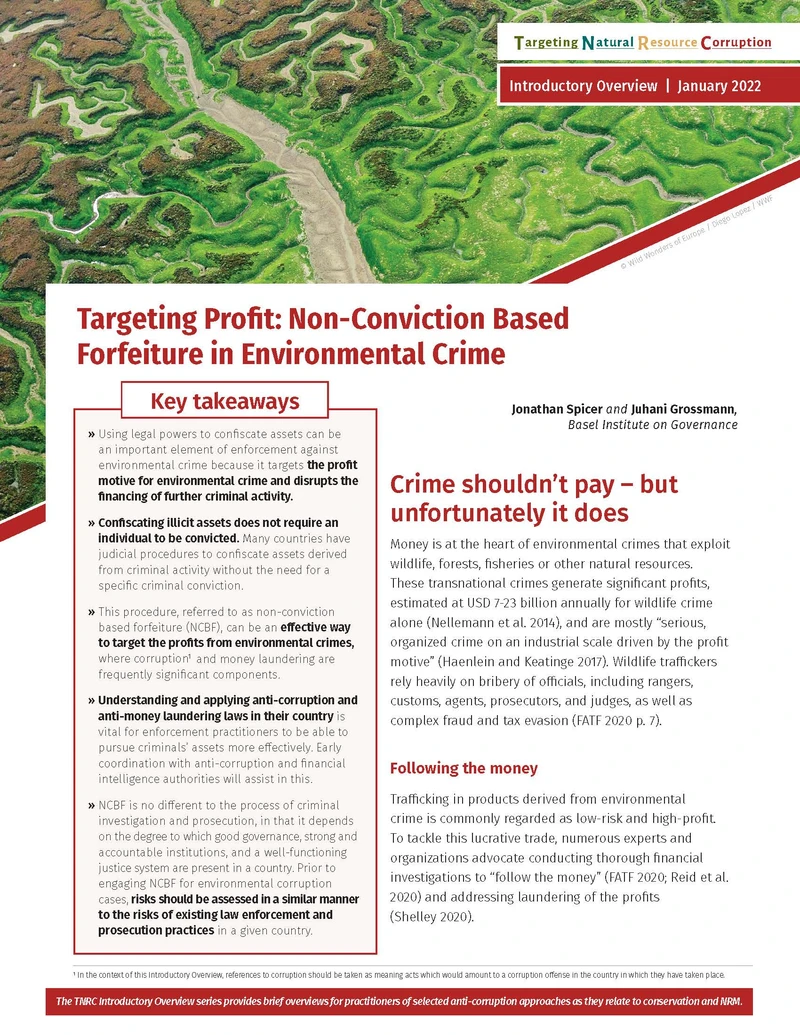 Targeting Profit: Non-Conviction Based Forfeiture in Environmental Crime cover