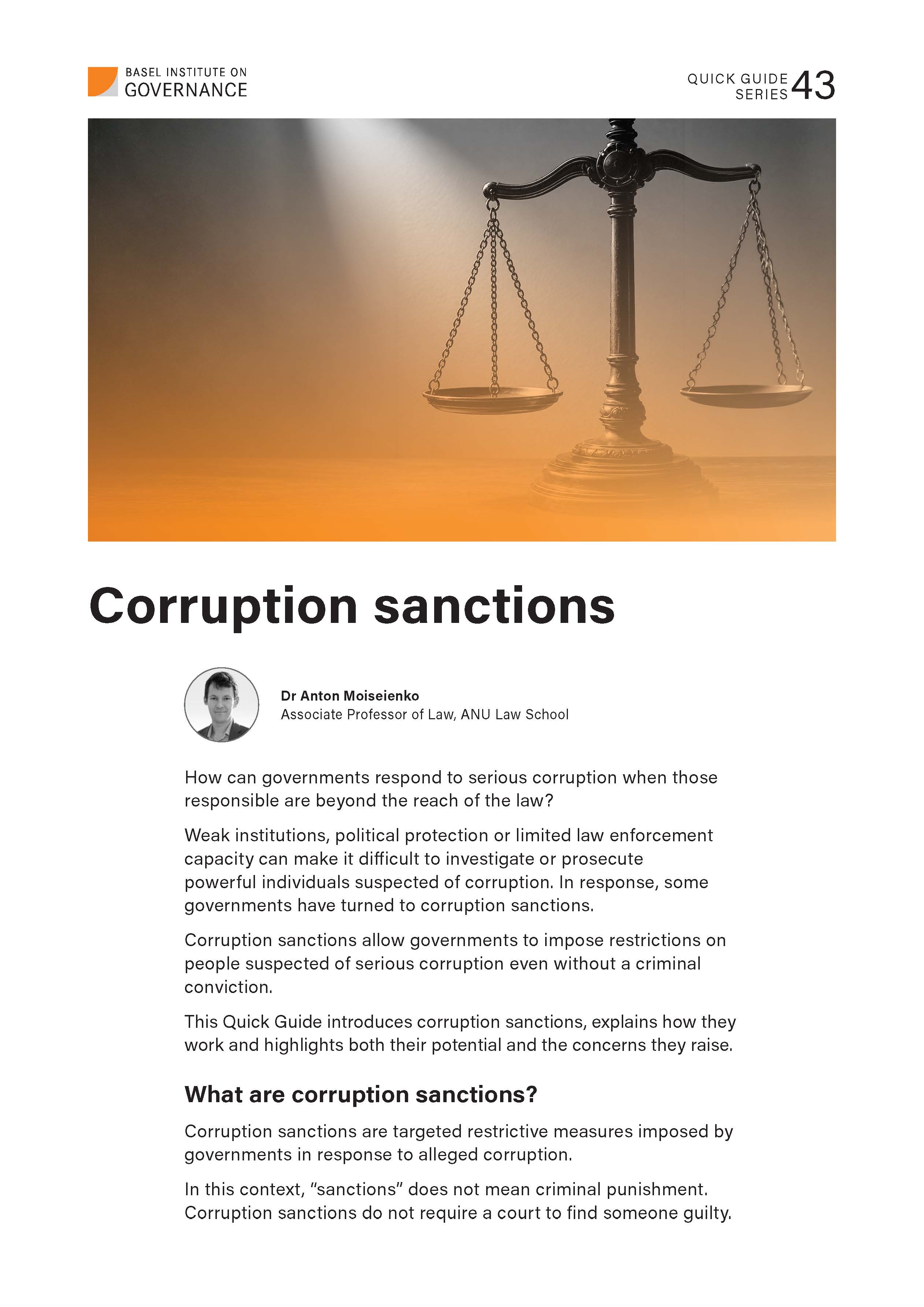 Quick Guide 43: Corruption sanctions
