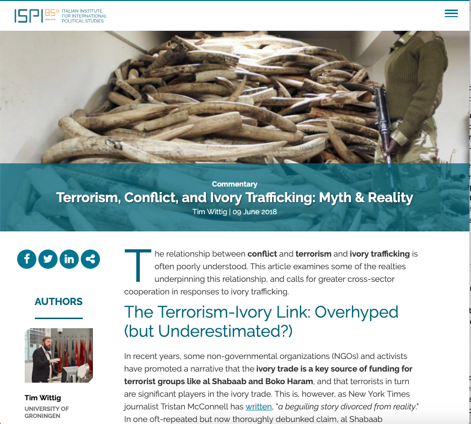 Terrorism, Conflict, and Ivory Trafficking: Myth &amp; Reality