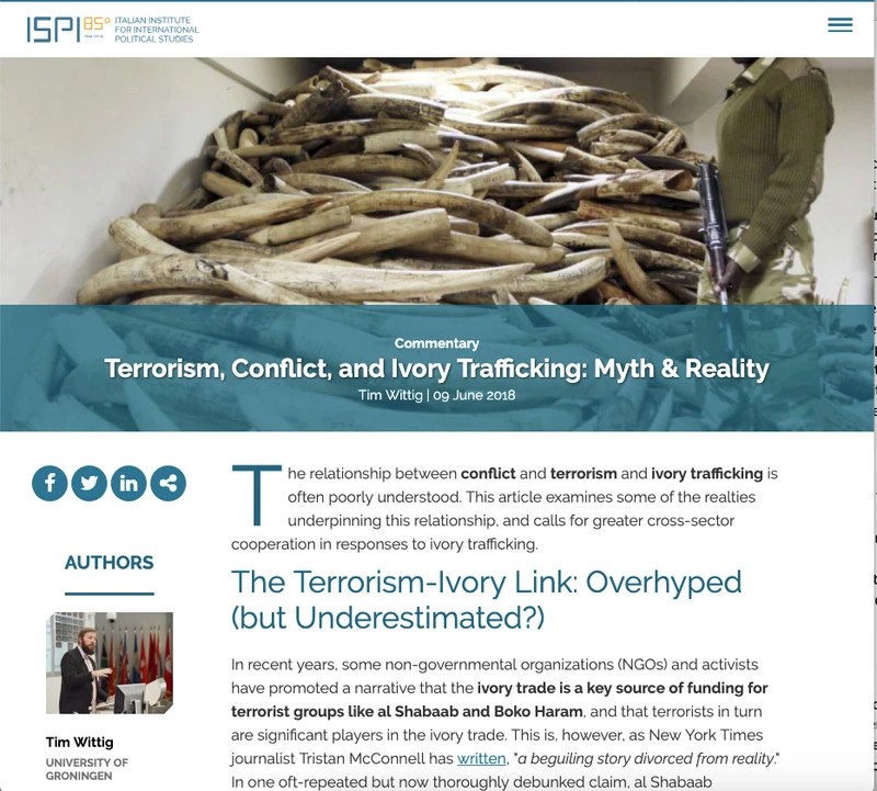 Terrorism, Conflict, and Ivory Trafficking: Myth &amp; Reality cover