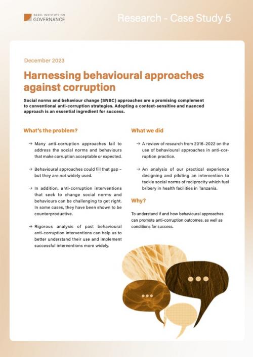 Research Case Study 5: Harnessing behavioural approaches against corruption