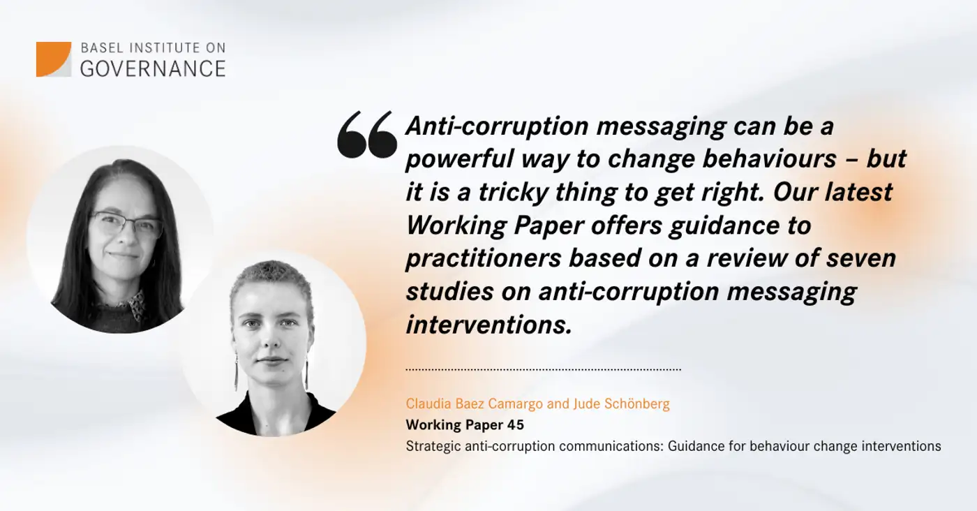 Which anti-corruption messaging works best? New Working Paper