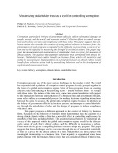 Maximizing stakeholder trust as a tool for controlling corruption