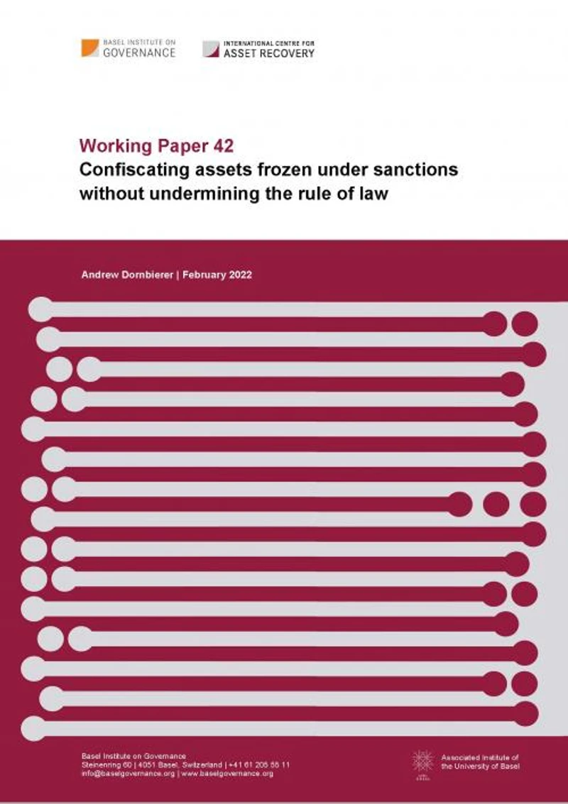 Working Paper 42: From sanctions to confiscation while upholding the rule of law cover