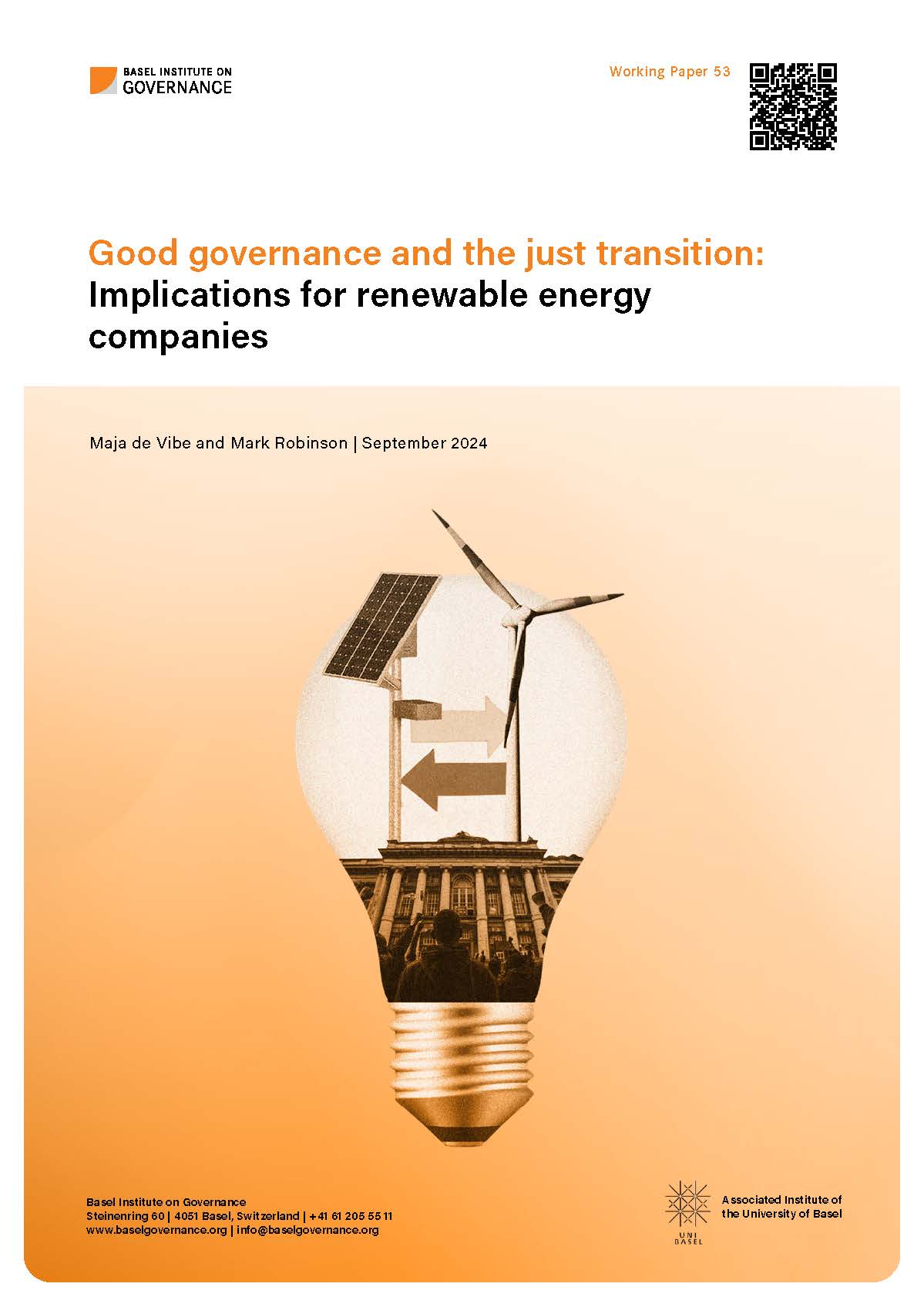 Working Paper 53: Good governance and the just transition: Implications for renewable energy companies