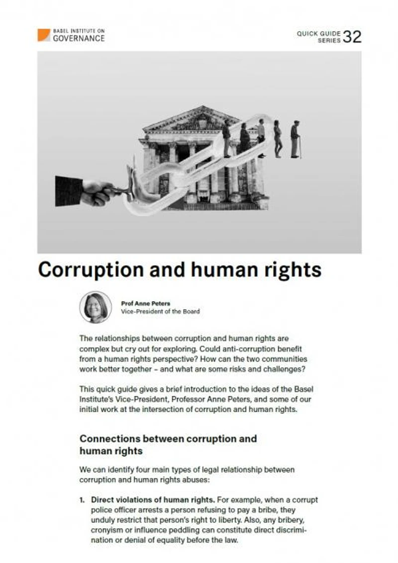 Quick Guide 32: Corruption and human rights cover