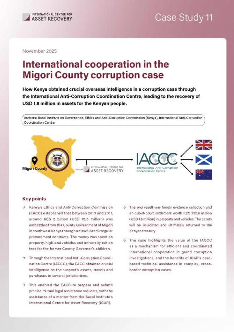 Case Study 11: International cooperation in the Migori County corruption case cover